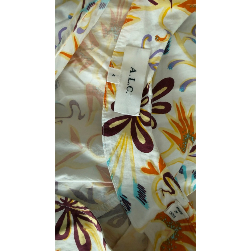 Women's A.L.C. Mia dress White Orange Floral Mini Dress Size 4 - Picture 9 of 11